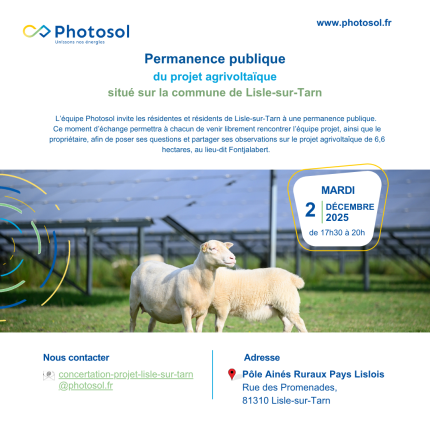 Projet agrivoltaïque à Fontjalabert