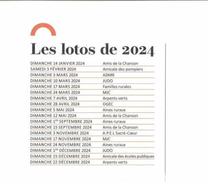 Dates des lotos 2024